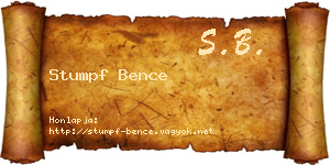 Stumpf Bence névjegykártya