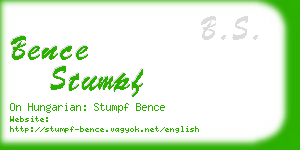bence stumpf business card